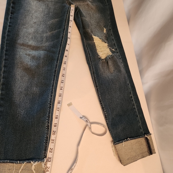 AND NOW THIS Women's High-Rise Vintage Straight Button Cuffed Jeans Size 28 - Picture 13 of 14